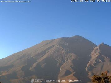 ¿Cómo amaneció el Popocatépetl? 28 de marzo 2021