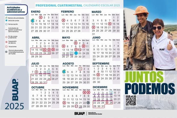 Foto: Calendario BUAP 2025 / BUAP
