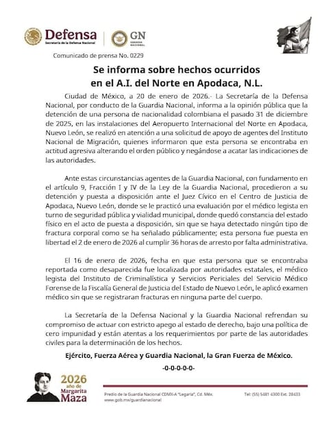 Foto: Comunicado Sedena