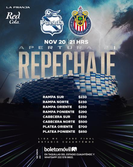 Puebla Vs Chivas ¿Cuándo será el partido de repechaje?