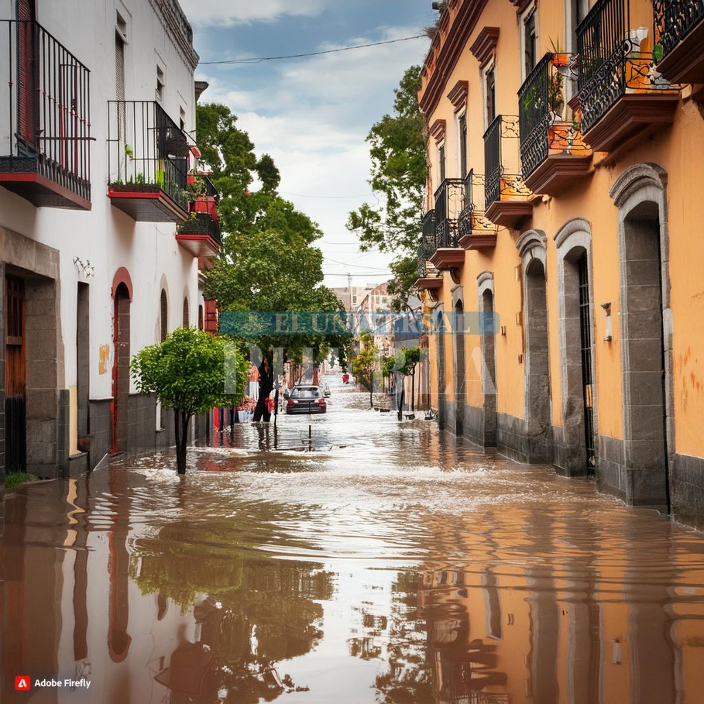La IA dio a conocer las zonas más propensas a inundaciones / Foto: Adobe Firefly generada por el Universal Puebla / Canvas
