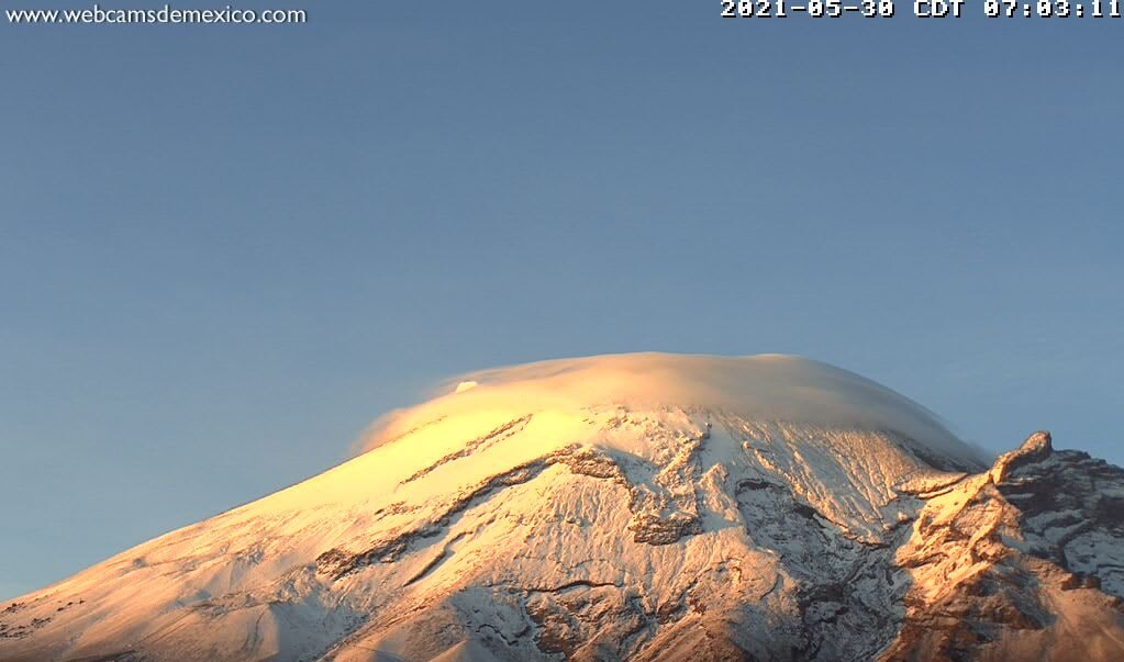 Monitoreo del volcán Popocatépetl, 30 de mayo 2021