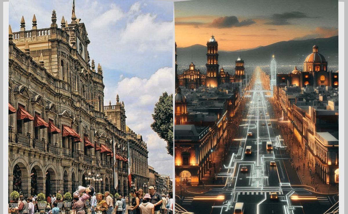Así se verá Centro Histórico de Puebla dentro de mil años, según la Inteligencia Artificial