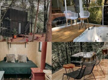 Vive una noche romántica en un contenedor de lujo con jacuzzi en el bosque del Pueblo Mágico de Zacatlán