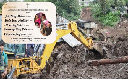 Familia completa muere sepultada en su casa tras un deslave en Huauchinango