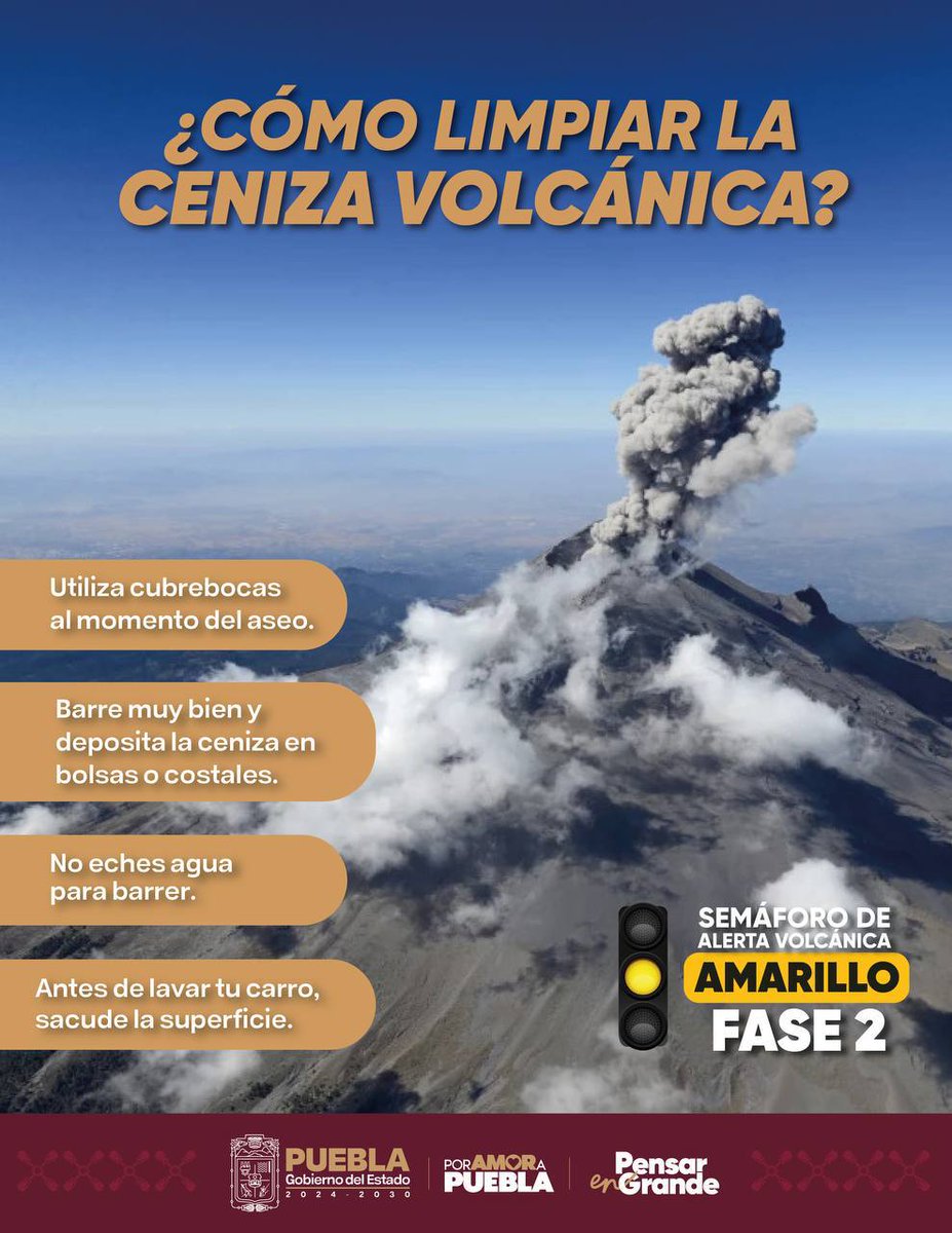 Se realizaron recomendaciones sobre la caída de ceniza / Foto: Redes Sociales