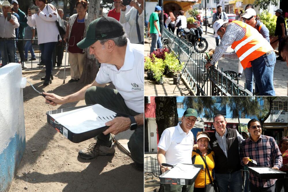Se llevó a cabo una faena en el parque principal de la Junta Auxiliar de San Pablo Xochimehuacán I Foto: Ayuntamiento de Puebla