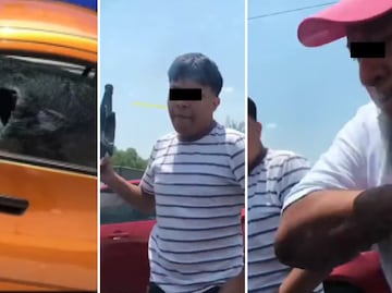 VIDEO Violento ataque en la Autopista México-Puebla; montachoques rompen los cristales de un auto