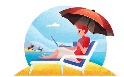 Trabajar en la playa, es realidad por la pandemia