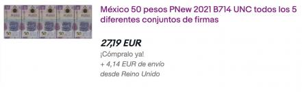 Billetes de 50, a la conquista de Europa; los ajolopesos se cotizan en euros a través de internet