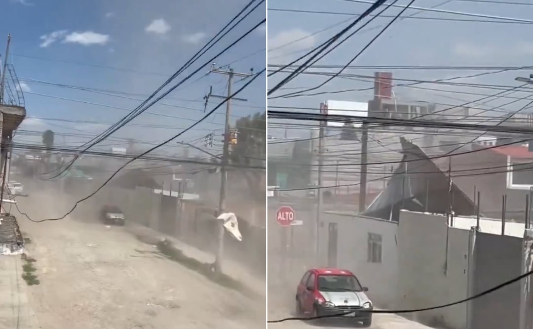Fuertes ráfagas de viento sorprenden a poblanos y causan daños en viviendas I Foto: Captura de video