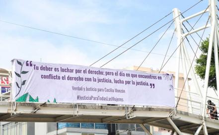 Colocan espectaculares pidiendo #JusticiaParaCeciliaMonzón