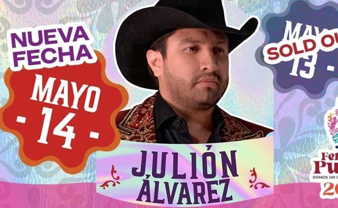 El 14 de mayo será el segundo concierto de Julión Álvarez en el Palenque de la Feria de Puebla | foto: especial