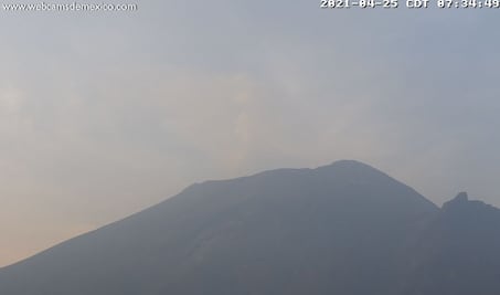 Cómo amaneció hoy el volcán Popocatépetl? 25 de abril 2021