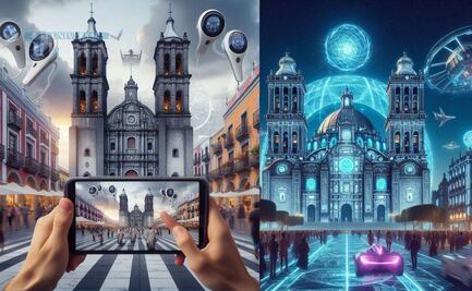 Así se vería la Catedral de Puebla en 100 años, según la IA