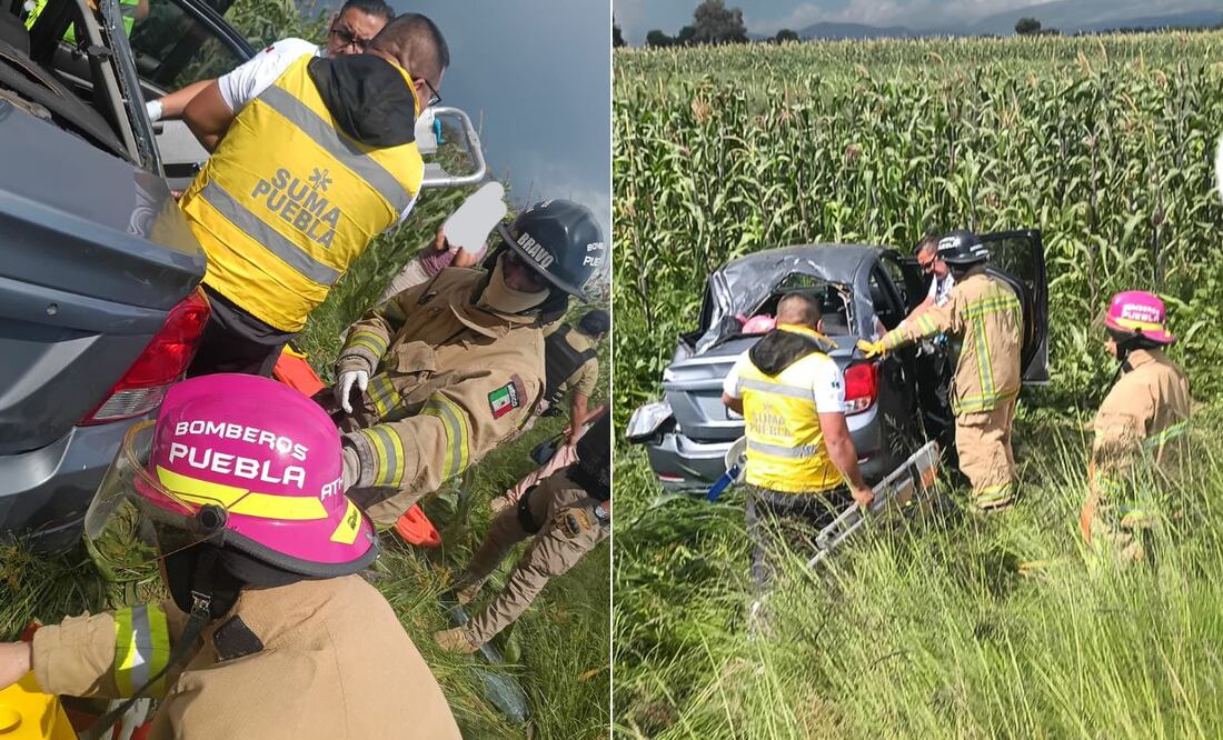 El accidente en la carretera El Seco - Azumbilla dejó una mujer muerta | Foto: Facebook Bomberos Chalchicomula bravo 15