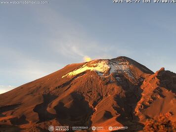 Monitoreo del Volcán Popocatépetl, 27 de mayo 2021