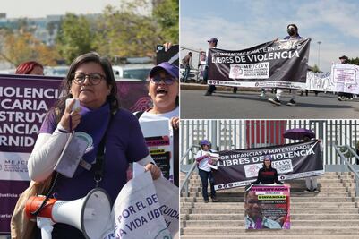 Marchan colectivos de mujeres al Poder Judicial de Puebla para exigir atención a violencia vicaria