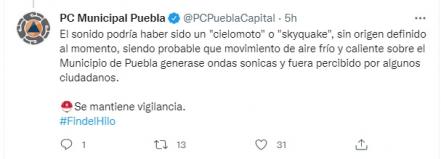Ruidos extraños en el cielo ponen en alerta a poblanos; posible 'cielomoto', reporta Protección Civil