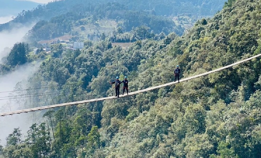 Puente tibetano. Foto: Pueblo mágico de Tlatlauquitepec