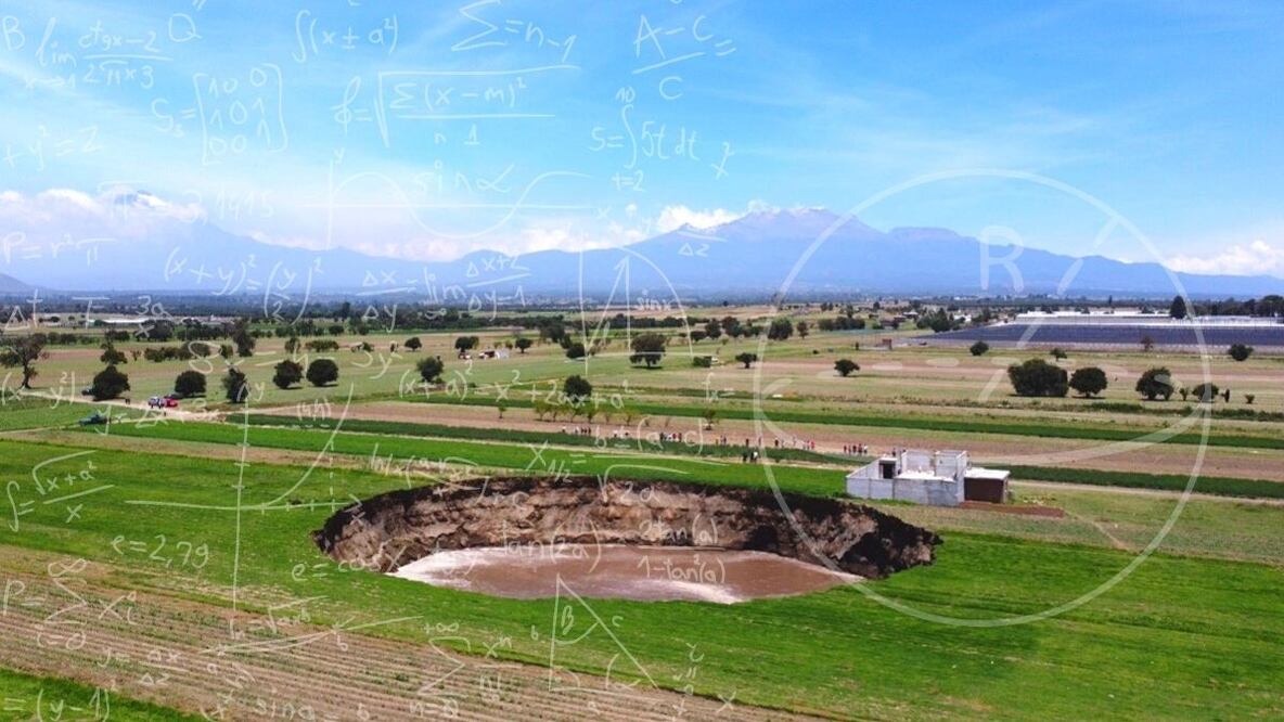 Las matemáticas del socavón de Puebla. ¿Cuánto mide hoy?