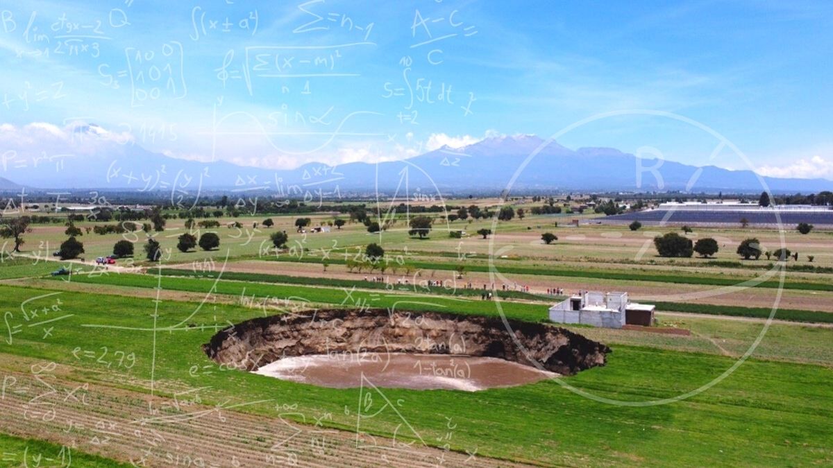 Las matemáticas del socavón de Puebla. ¿Cuánto mide hoy?