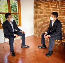 Se reúnen Lalo Rivera y dirigente del PRI, Néstor Camarillo