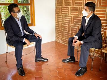 Se reúnen Lalo Rivera y dirigente del PRI, Néstor Camarillo