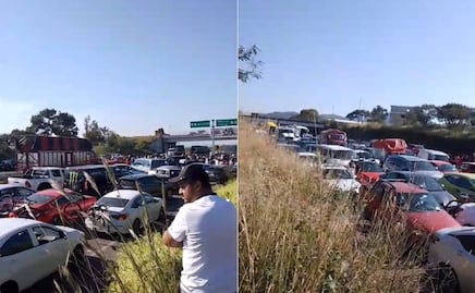 Caos y desesperación por bloqueo en la autopista Puebla-Atlixco