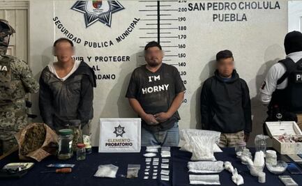 Policía de San Pedro Cholula y Marina detienen a banda de narcomenudistas en Cocoyotla