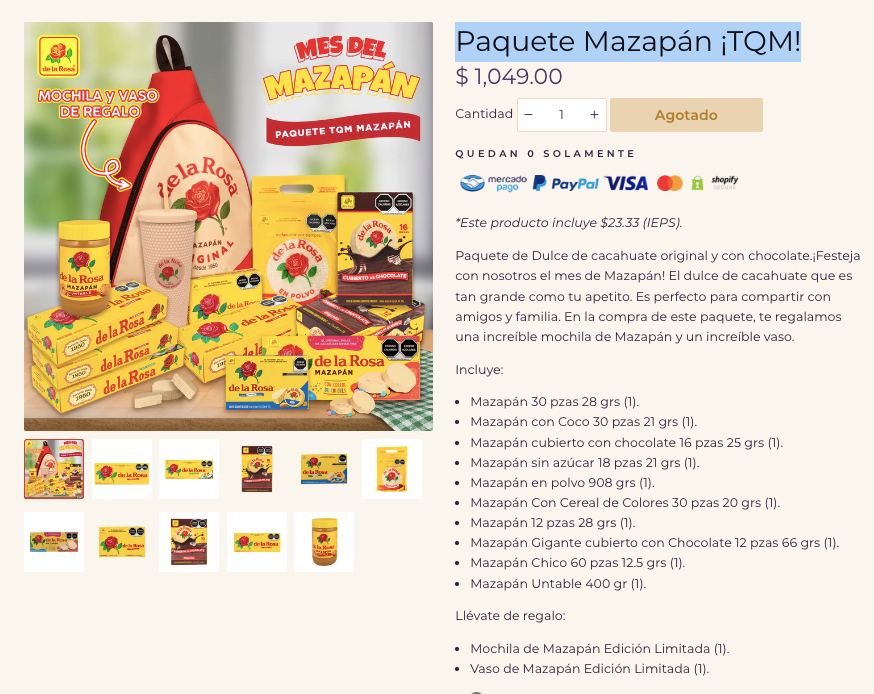 Paquete Mazapán ¡TQM! / de la Rosa