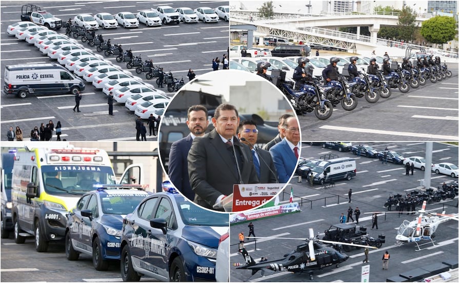 Armenta entrega helicópteros, patrullas, ambulancias y motos para reforzar la seguridad en Puebla 
