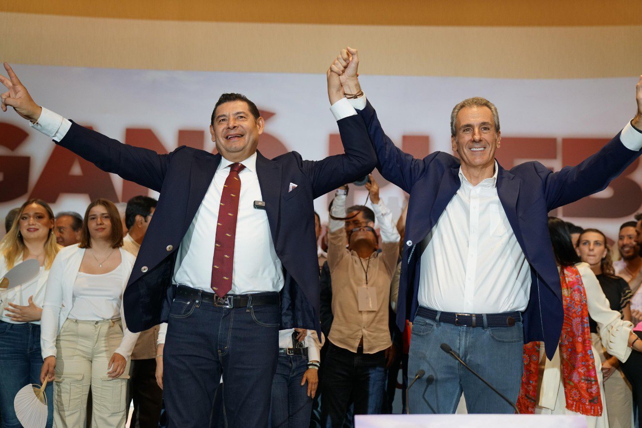 Alejandro Armenta y Pepe Chedraui dieron conferencia de prensa después del cierre de casillas | Foto : Redes sociales