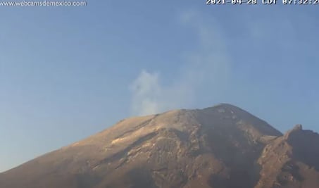 ¿Cómo amaneció hoy el volcán Popocatépetl? 28 de abril 2021