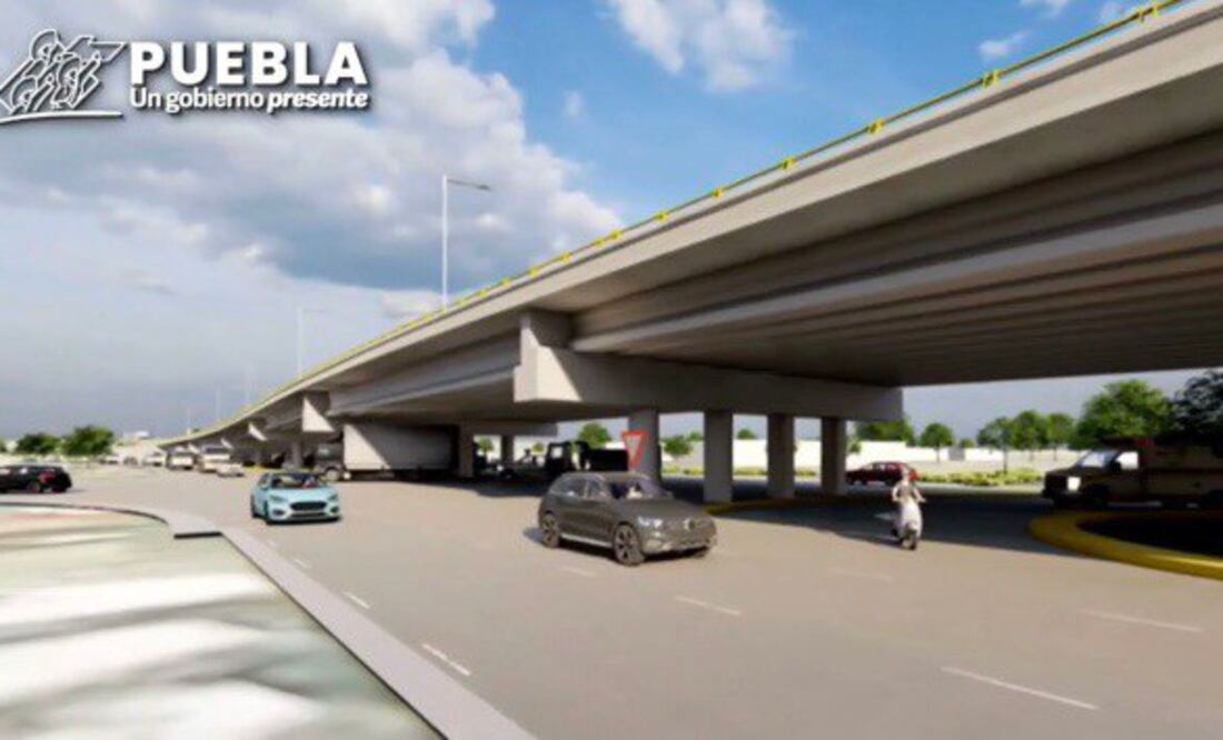 La obra de la Central de Abastos de Puebla permitirá aliviar el flujo de aproximadamente 31 mil 500 vehículos | Foto: Gobierno de Puebla