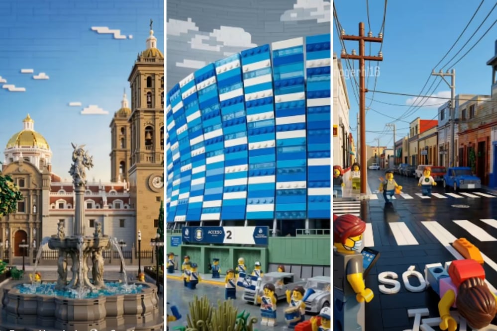 Puebla fue recreada en versión LEGO con ayuda de inteligencia artificial | Foto: Captura de video FB Roger Hernández