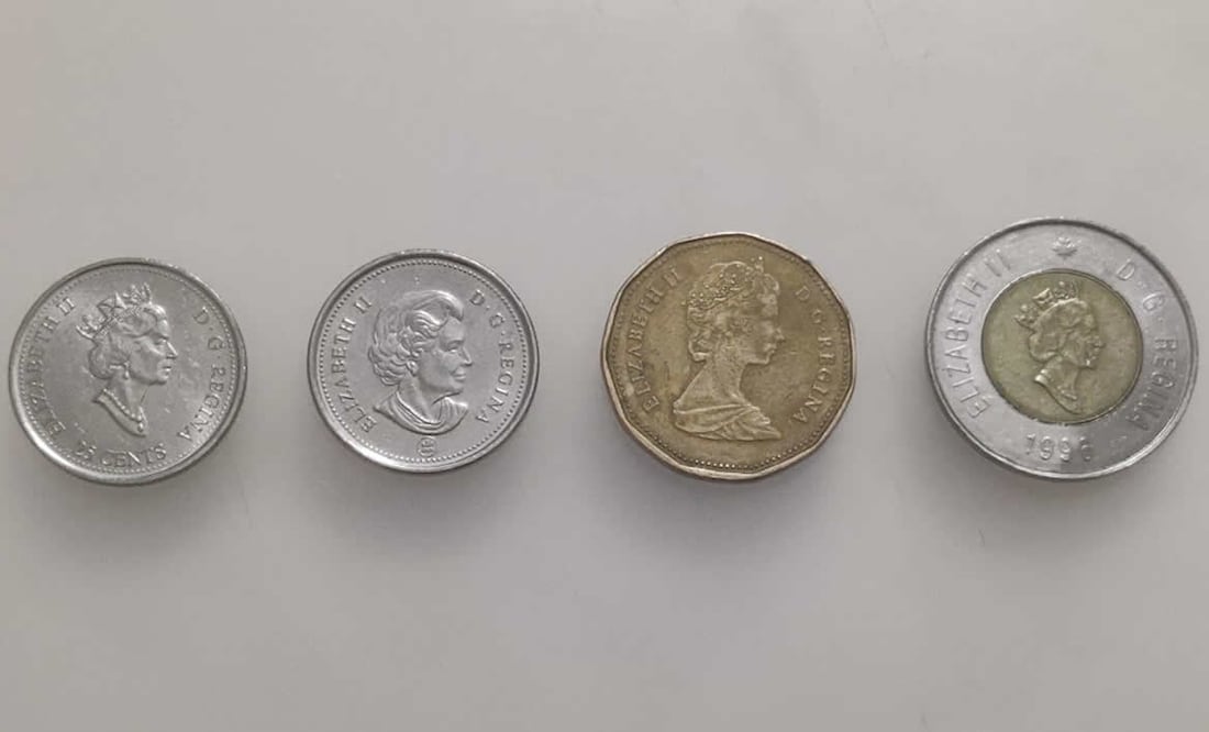 La efigie de la Reina Isabel II aparece en las monedas de varios países, como son las de Canadá. Foto: Demian Magallán