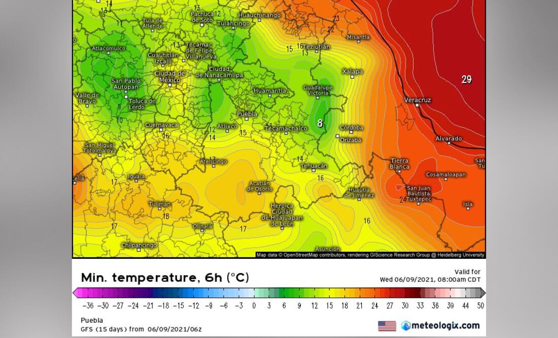 Pronóstico del clima para Puebla, 9 de junio 2021