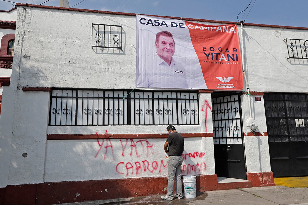 ‘¡Ya bájate!’ Vandalizan casa de campaña de Yamil Yitani