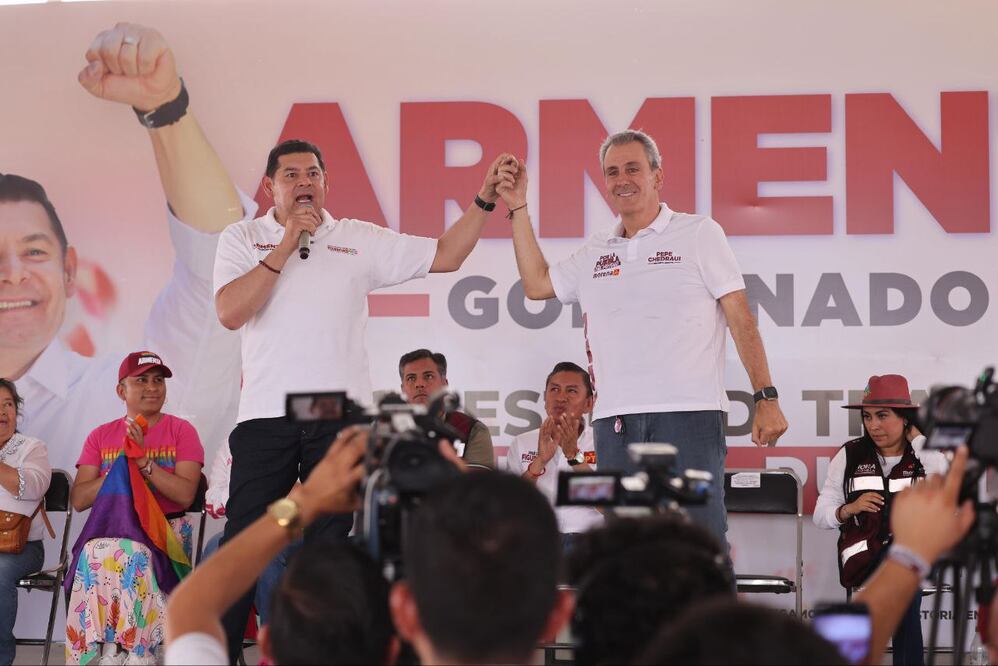 Alejandro Armenta y Pepe Chedraui visitaron Santo Tomás Chautla/ Foto: Especial