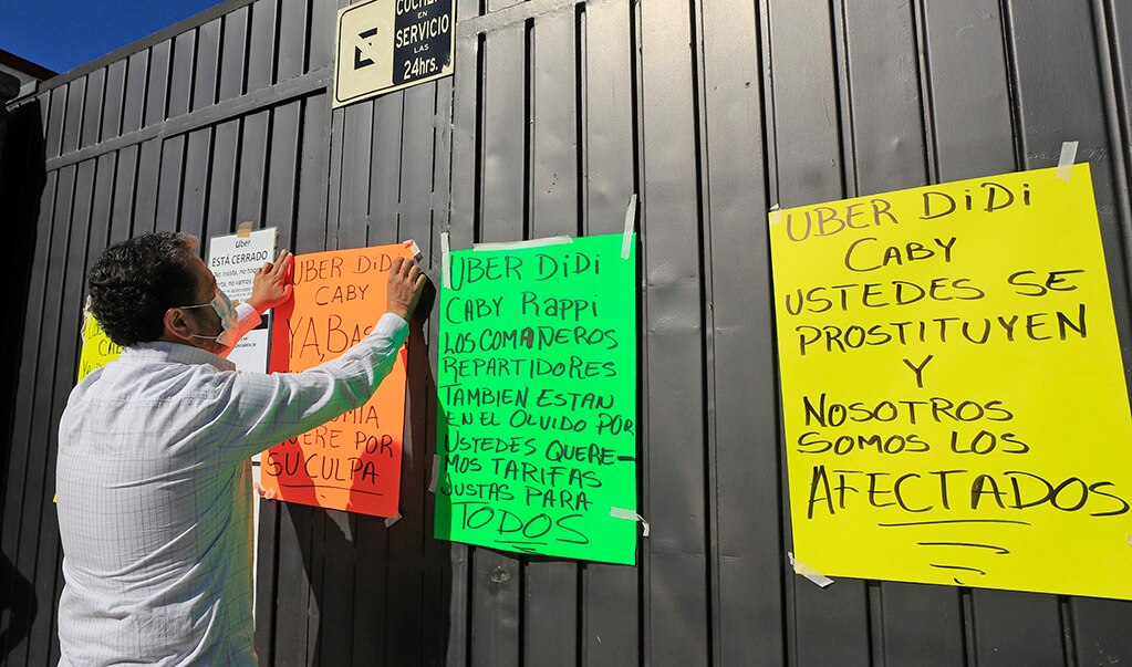 Paran conductores de plataformas, piden comisiones justas