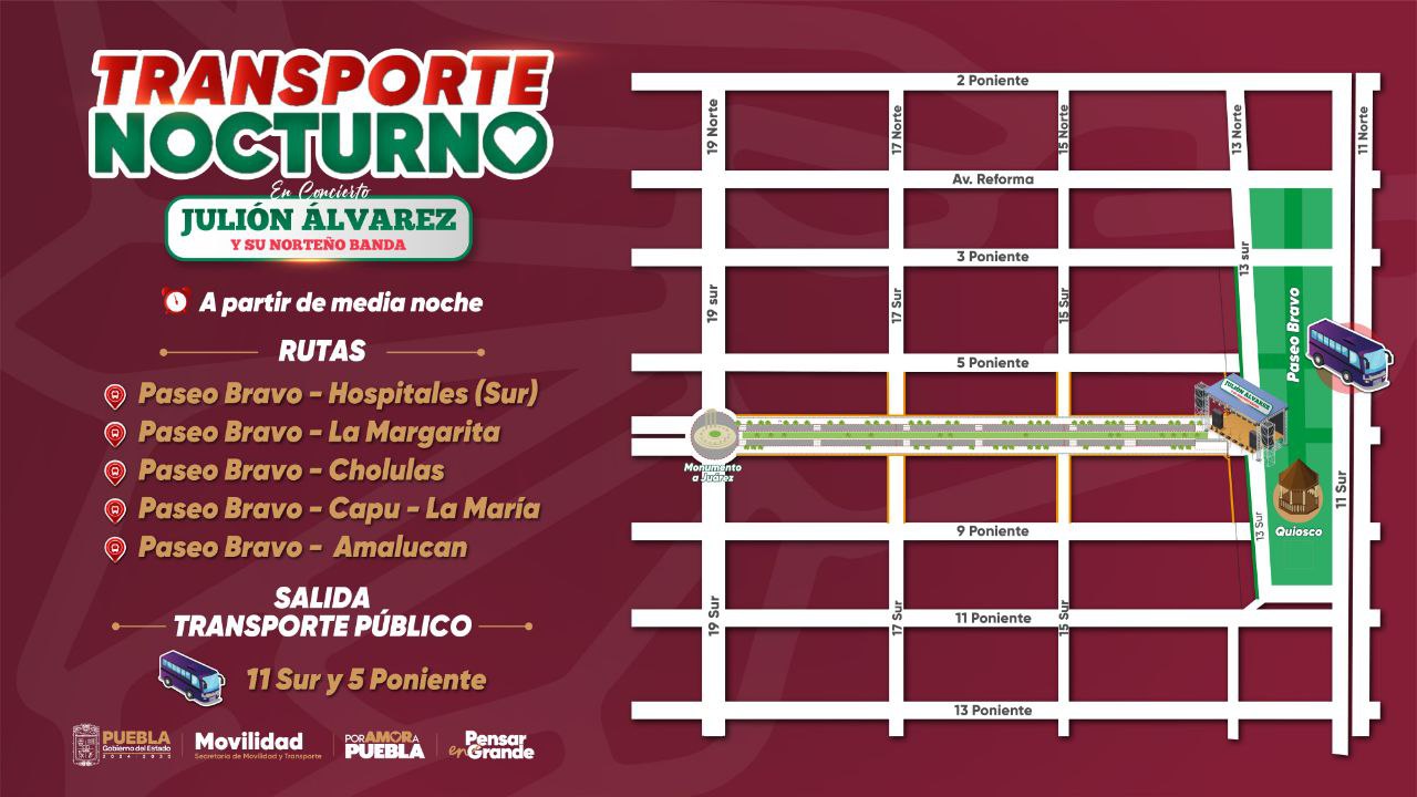 Dichas medidas estarán vigentes del 12 al 16 de septiembre en la capital poblana | Foto: Ayuntamiento de Puebla.