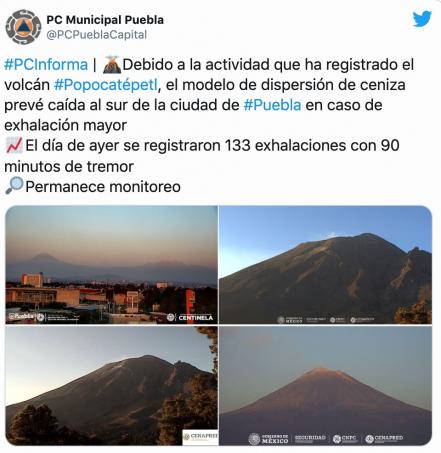 ¿Cómo amaneció el Popocatépetl? 6 de marzo 2021