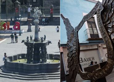 Fuente de San Miguel ya fue reparada; escultura de las alas está en mantenimiento
