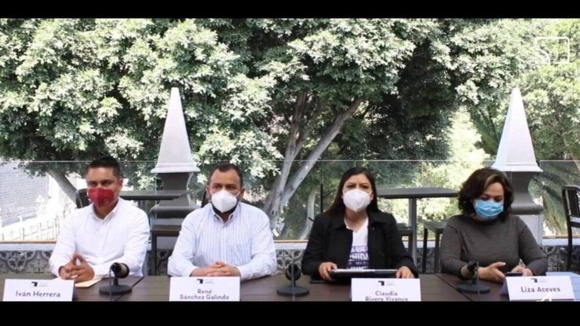 Claudia Rivera Vivanco en conferencia de prensa