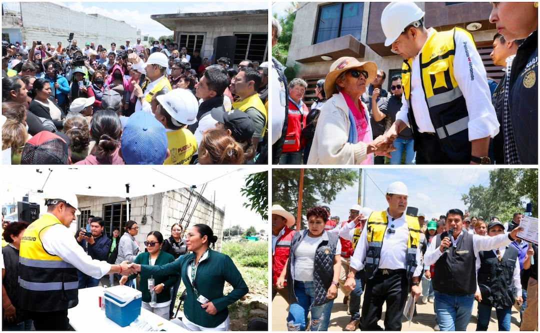 Armenta recorre zona afectada por lluvias en Ciudad Serdán | Foto: Gobierno de Puebla.