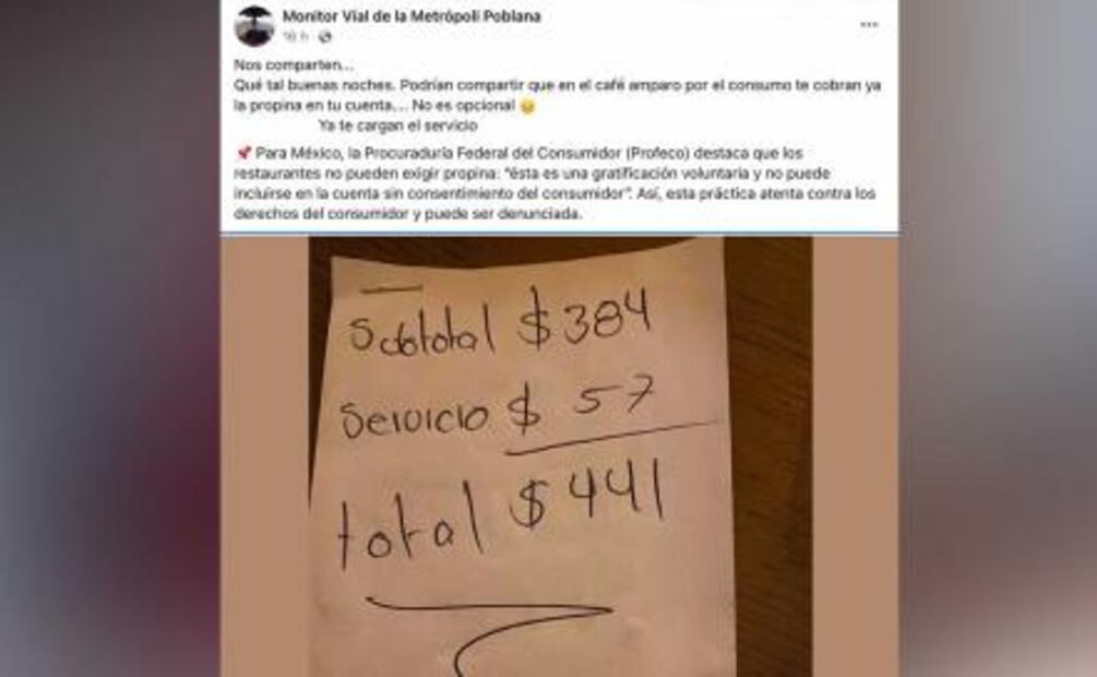 Se quejan en redes por cobro de propina en el Café Amparo, el establecimiento lo niega