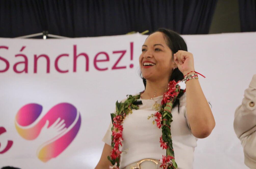 Liz Sánchez encabezó un encuentro con simpatizantes en Texmelucan | Foto: Especial