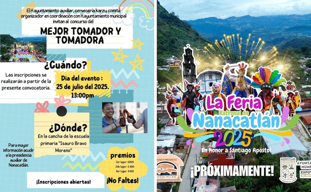 El concurso del Mejor Tomador y Tomadora se llevará a cabo el 25 de julio del 2025 en Nanacatlán | Foto: Redes sociales