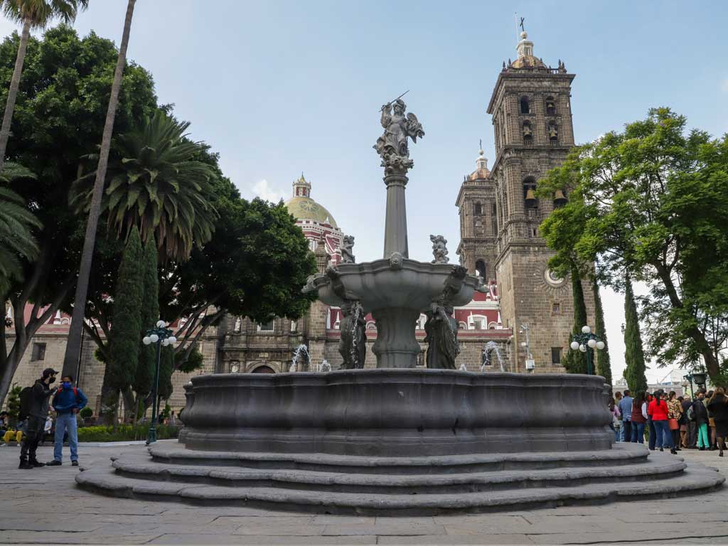 Así quedó el zócalo de Puebla